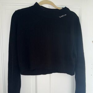 bebe Black Long Sleeve Crop Top